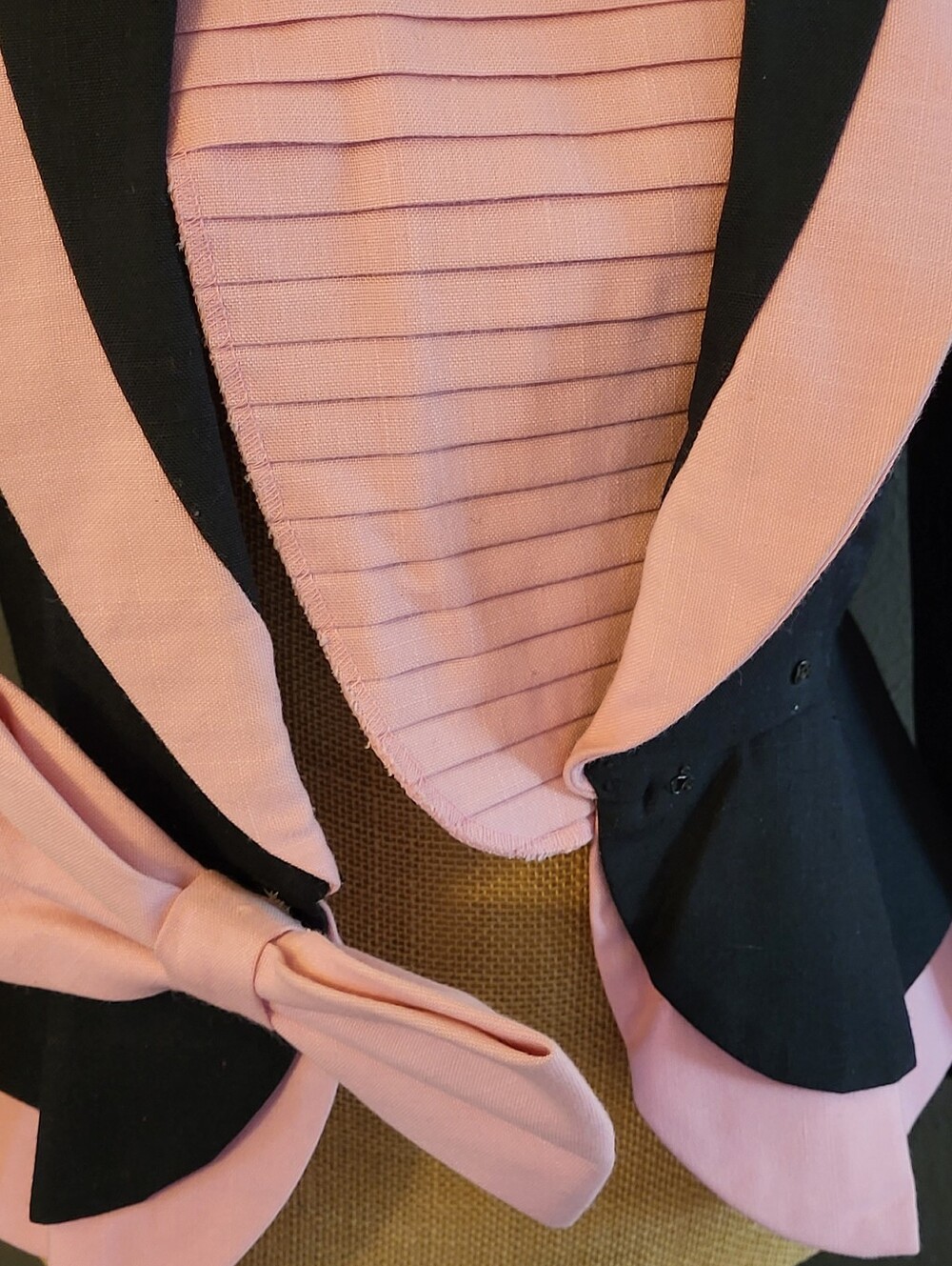 Etoile Collection Vintage 80s Black/Pink Colorblock Jacket Size 4 - Picture 10 of 10